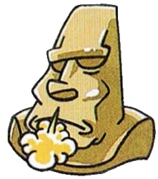 Moai actually have fat little bodies, but most people probably don't know this anyway.